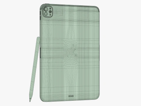 Apple iPad Pro M4 11-inch Silver 3D Model