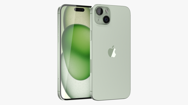 IPhone 15 Plus Green Model 3D .c4d .max .obj .3ds .fbx .stl .blend
