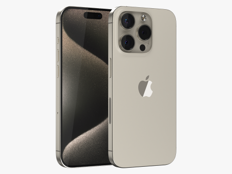 IPhone 15 Pro Natural Titanium 3D Model