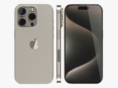 IPhone 15 Pro Natural Titanium Modello 3D