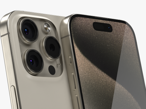 IPhone 15 Pro Natural Titanium Modello 3D