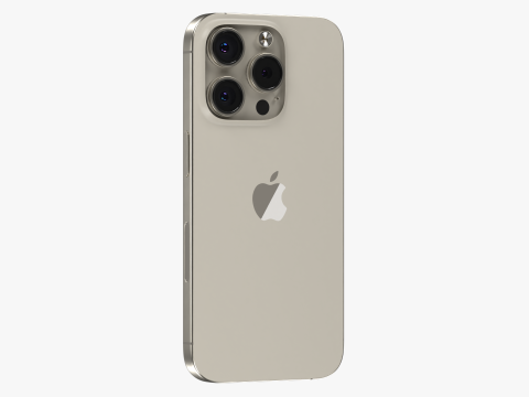 IPhone 15 Pro Natural Titanium Modello 3D