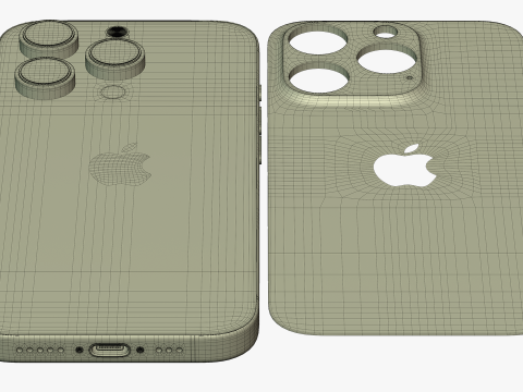 IPhone 15 Pro Natural Titanium Modello 3D