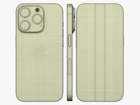 IPhone 15 Pro Natural Titanium Modello 3D