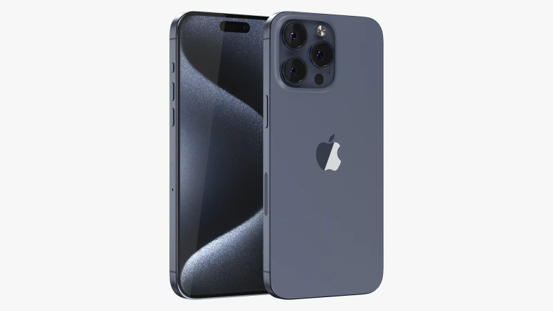 IPhone 15 Pro Max Natural Titanium 3D Model .c4d .max .obj .3ds .fbx .stl .blend 