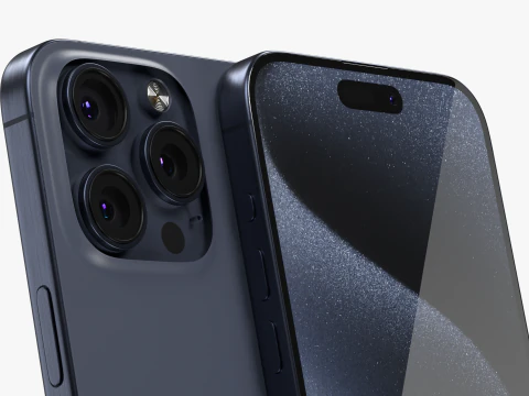 IPhone 15 Pro Max Natural Titanium 3D Model