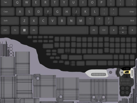 Huawei MateBook X Pro Space Gray 3D Model