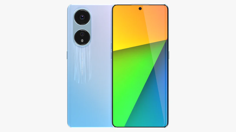 OPPO A1 Pro Blue 3D Model .c4d .max .obj .3ds .fbx .stl .blend 