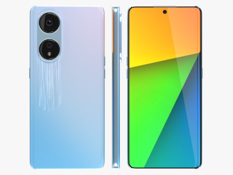 OPPO A1 Pro Blue 3D Модель