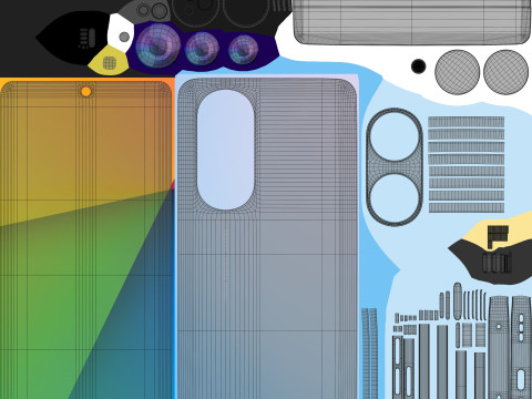 OPPO A1 Pro Blue 3D Модель