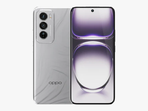 ओप्पो रेनो 12 एस्ट्रो सिल्वर 3D मॉडल