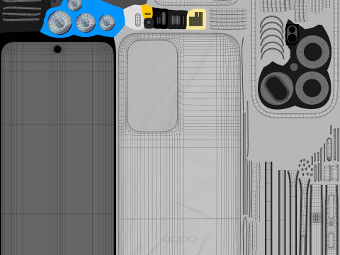 OPPO Reno 12 Astro Silver 3Dモデル