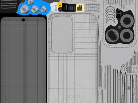 OPPO Reno 12 Astro Silver 3D Model