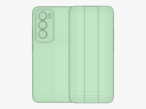 OPPO Reno 12 Astro Silver 3Dモデル
