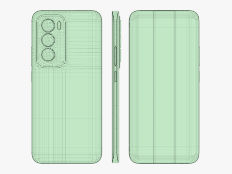 OPPO Reno 12 Astro Silver 3Dモデル