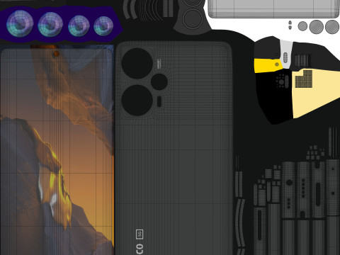 POCO F5 Black Modèle 3D