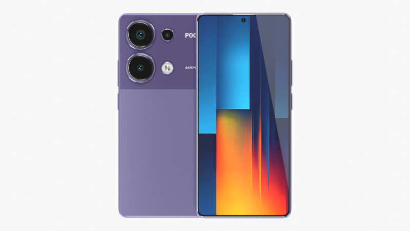 POCO M6 Pro Purple 3D 모델 .c4d .max .obj .3ds .fbx .stl .blend