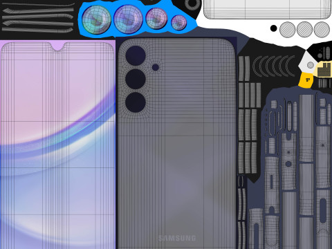 Samsung Galaxy A15 Blue Black 3D Model