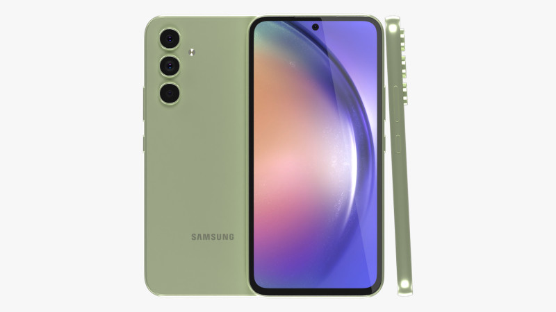 Samsung Galaxy A54 Lime 3D Model .c4d .max .obj .3ds .fbx .stl .blend