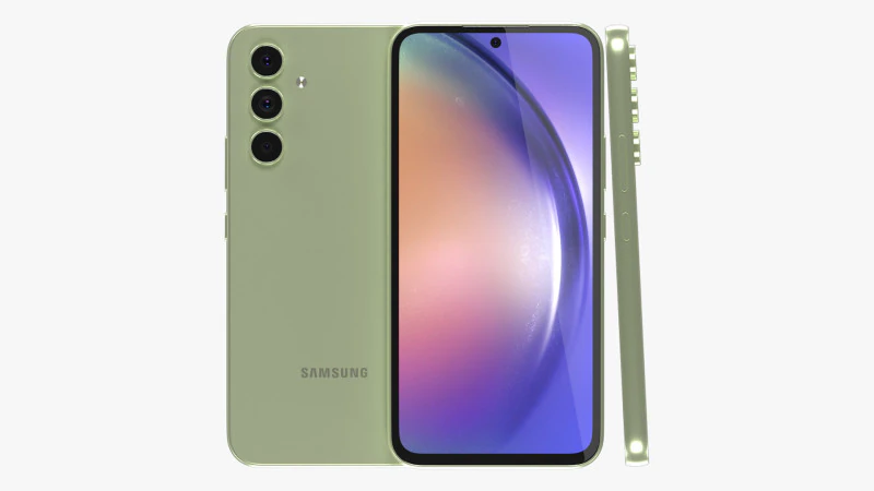 Samsung Galaxy A54 Lime 3D Model .c4d .max .obj .3ds .fbx .stl .blend 
