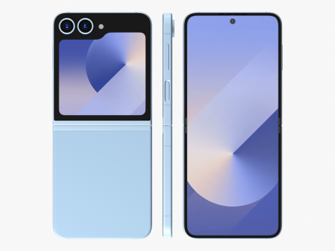 Samsung Galaxy Z Flip 6 Blue 3D-Modell