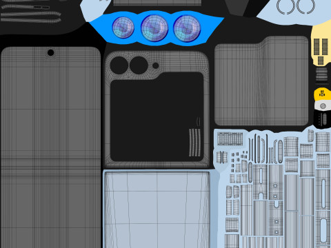 Samsung Galaxy Z Flip 6 Blue 3D-Modell