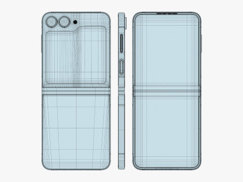 Samsung Galaxy Z Flip 6 Blue 3D-Modell