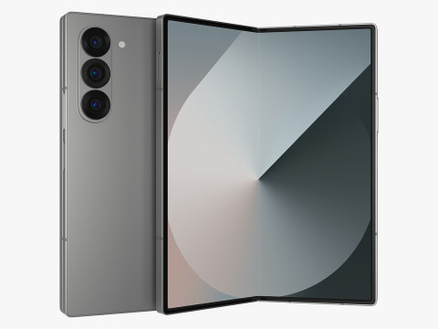 Samsung Galaxy Z Fold 6 Silver Shadow 3Dモデル