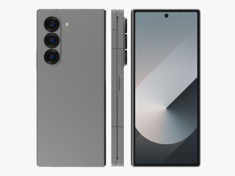 Samsung Galaxy Z Fold 6 Silver Shadow 3D Модель