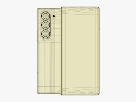 Samsung Galaxy Z Fold 6 Silver Shadow 3D Модель