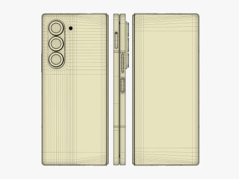 Samsung Galaxy Z Fold 6 Silver Shadow 3D Модель