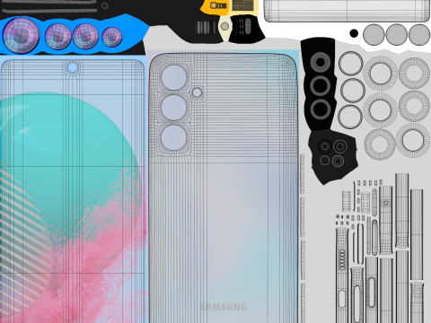 Samsung Galaxy M54 Silver 3D Model