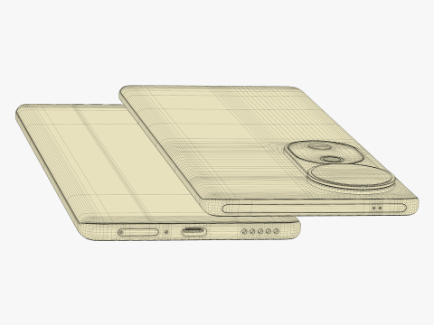 Vivo V40 Stellar Silver 3D-Modell