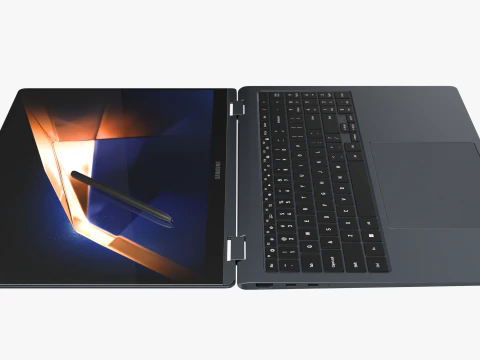 Samsung Galaxy Book 4 Pro 360 Gray 3D Model