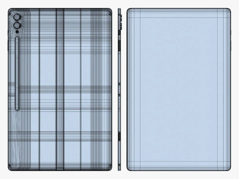 सैमसंग गैलेक्सी टैब S10 अल्ट्रा सिल्वर 3D मॉडल