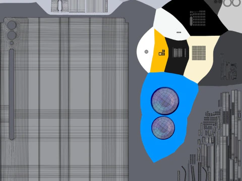 सैमसंग गैलेक्सी टैब S10 प्लस और अल्ट्रा ग्रे 3D मॉडल