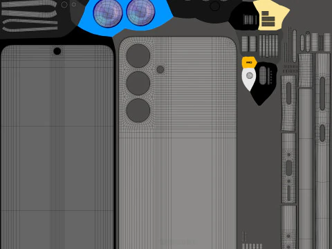 Samsung Galaxy S24 FE Grafite Modelo 3D