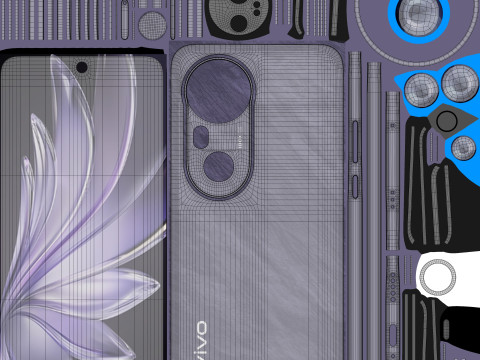Vivo S20 Pro Purple Modello 3D
