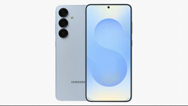 Samsung Galaxy S25 Plus Icy Blue 3D Model .c4d .max .obj .3ds .fbx .stl .blend 