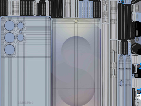 Samsung Galaxy S25 Ultra Titanium Silver Blue 3D Model