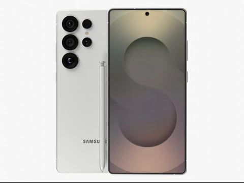 Samsung Galaxy S25 Ultra Titanium White Silver 3D Model