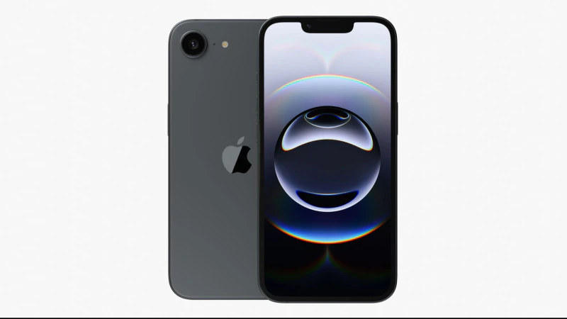 Apple iPhone 16E Black 3D Model .c4d .max .obj .3ds .fbx .stl .blend 
