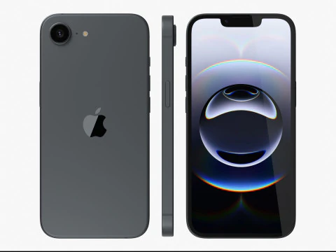 Apple iPhone 16E Black 3D Model