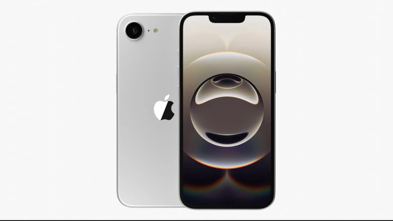 Apple iPhone 16E White 3D Model .c4d .max .obj .3ds .fbx .stl .blend