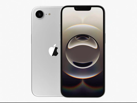Apple iPhone 16E Putih Model 3D