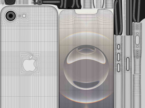 Apple iPhone 16E White Modelo 3D