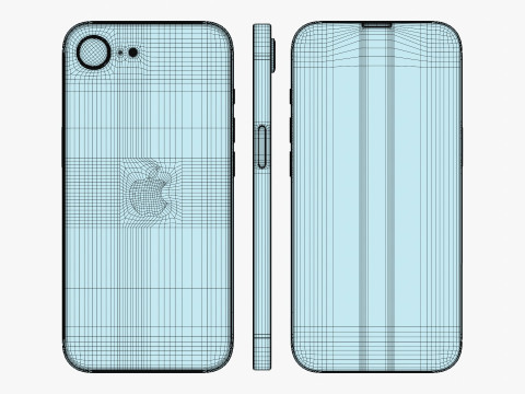 Apple iPhone 16E White Modelo 3D