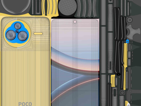 Xiaomi POCO F7 Ultra Yellow 3D Модель