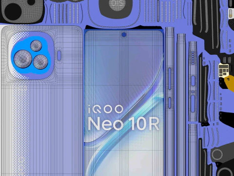 Vivo iQOO Neo 10R Raging Blue 3D Model