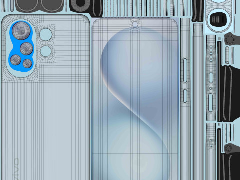 Vivo S30 Blue 3D मॉडल